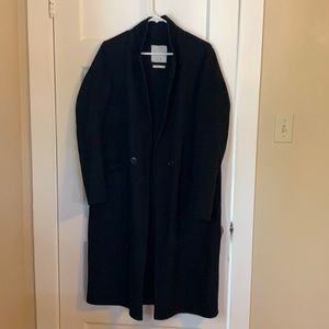 Pull&Bear synthetic wool coat with patch pockets
